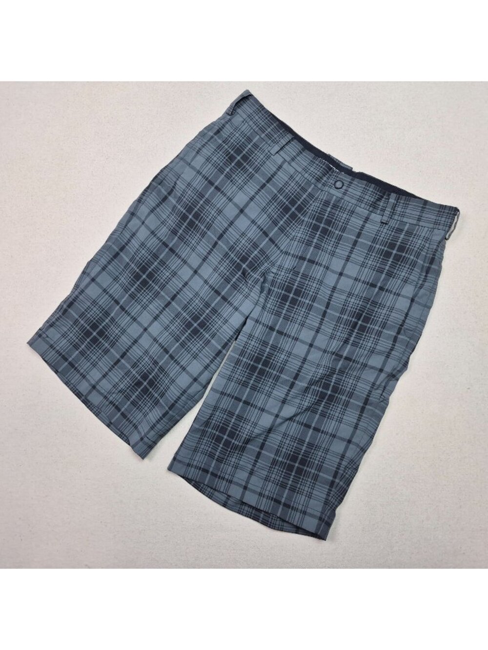 Nike Golf Men's Dri-Fit Tour Performance Blue/Gray Plaid Shorts Sz M EXCELLENT!!